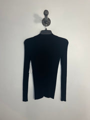 Babaton Blk Ribbed Button Up