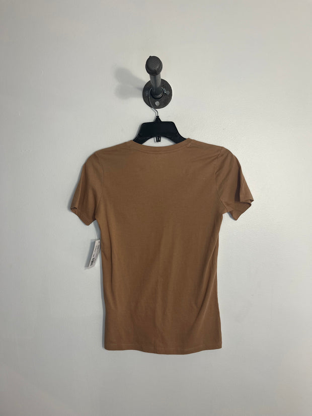 Everlane Tan V-neck Tee