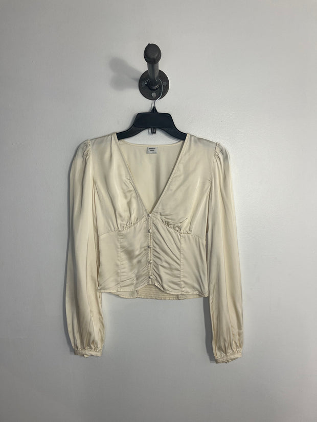 Sunday Best Cream Satin Blouse