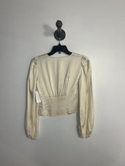 Sunday Best Cream Satin Blouse