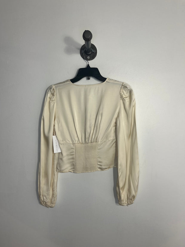 Sunday Best Cream Satin Blouse
