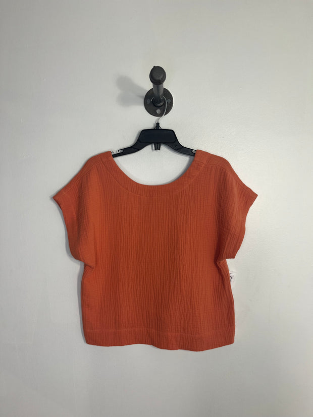 Madewell Coral Waffle Blouse