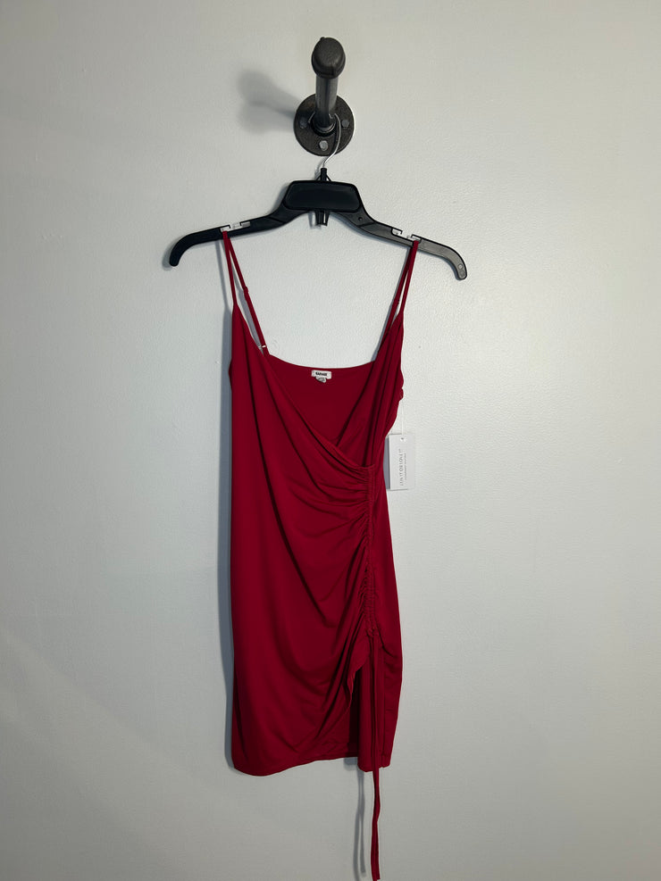 Garage Red Scrunch Mini Dress