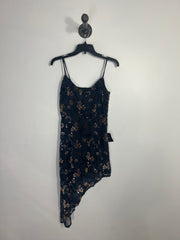 Lulus Navy Satin Floral Dress