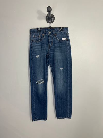 Levi's Blue Midrise Rip Jeans