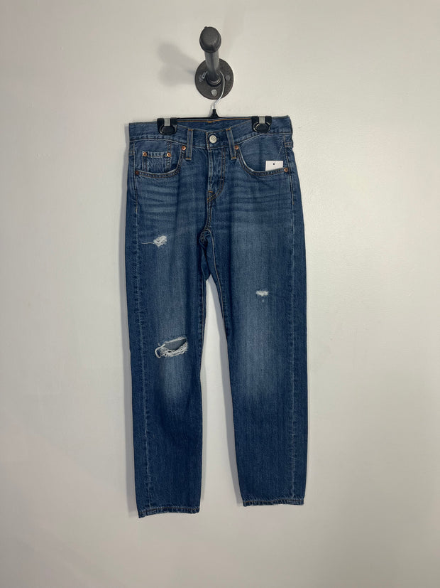 Levi's Blue Midrise Rip Jeans