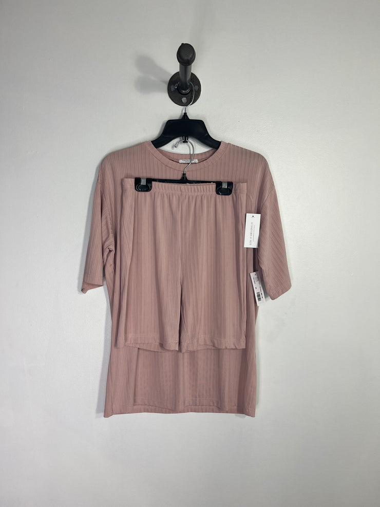 Ekouaer Pink T-Shirt/Short Set
