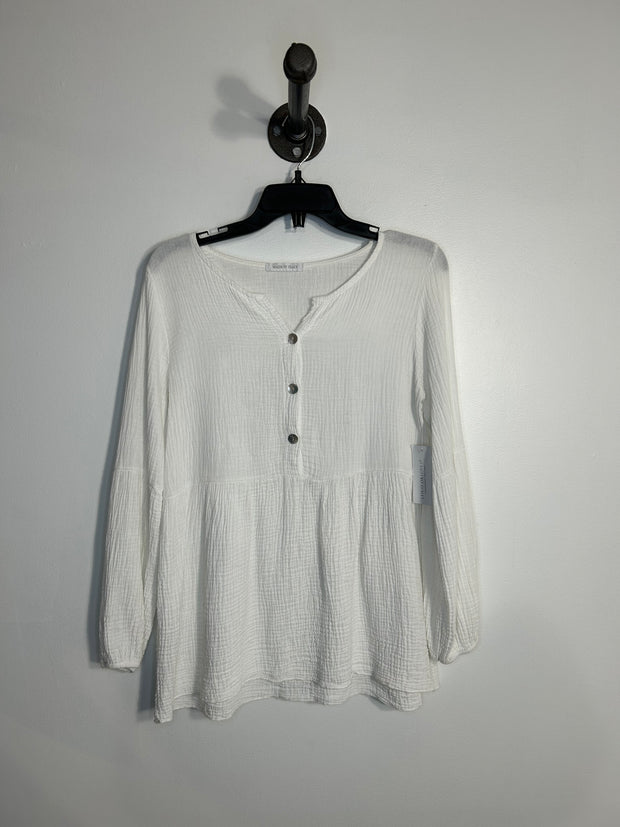 Made in Italy Wht Flowy Shirt