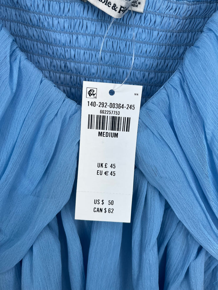 Abercrombie Blue Ruffled Tank