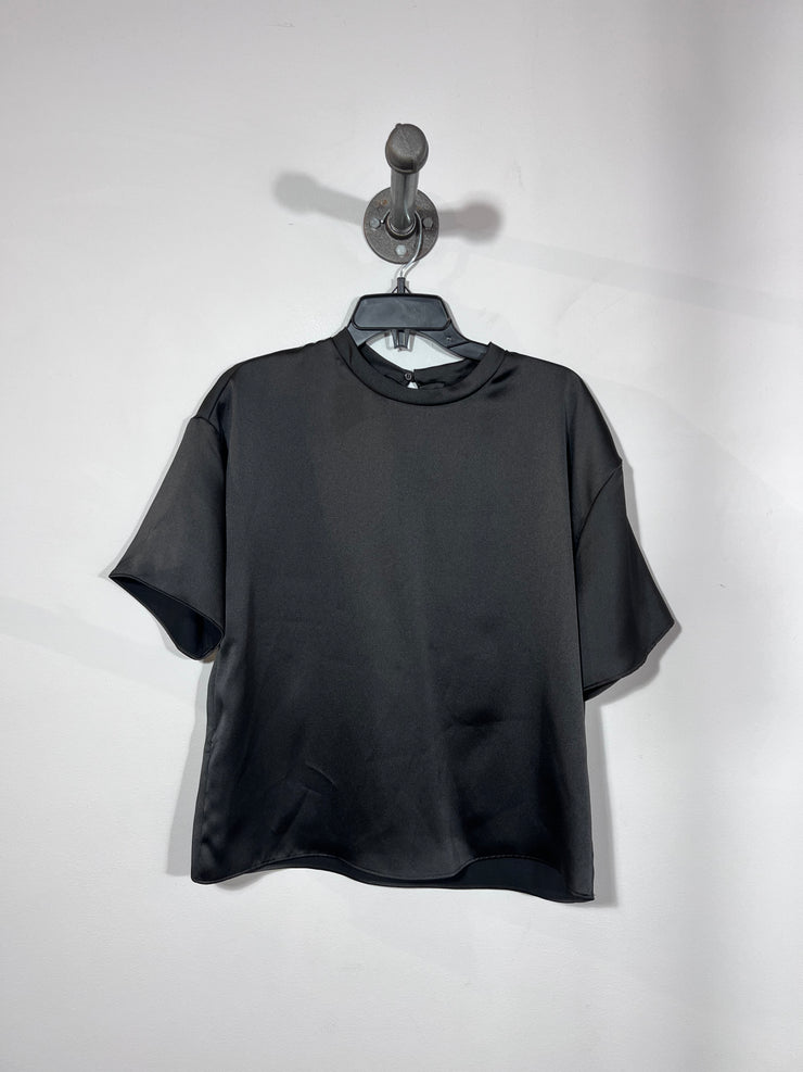 Zara Black Satin Tee