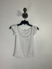 Old Navy White Ruffle Slv Top