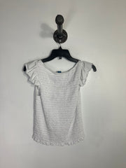 Old Navy White Ruffle Slv Top