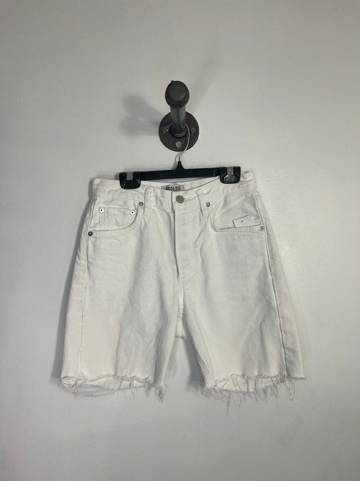 Agolde White Denim Shorts