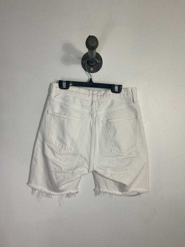 Agolde White Denim Shorts