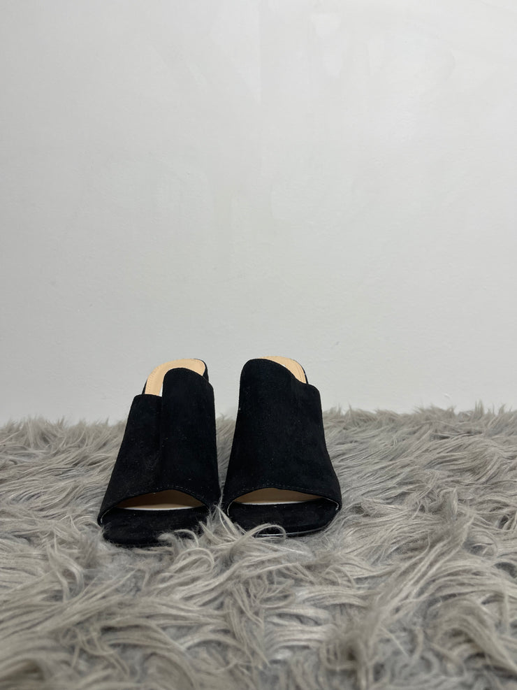 Steve Madden Blk Heel Mules