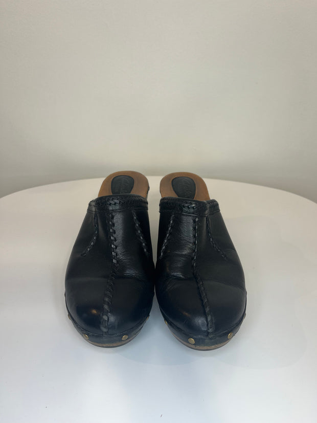 Clarks Black Slip On Heels