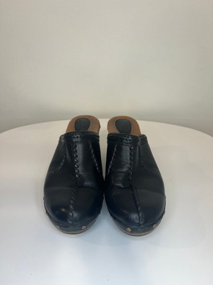 Clarks Black Slip On Heels