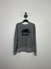 Roots Grey Knit Logo Sweater