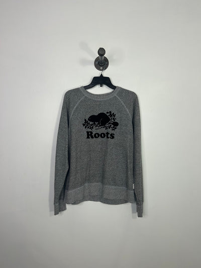 Roots Grey Knit Logo Sweater