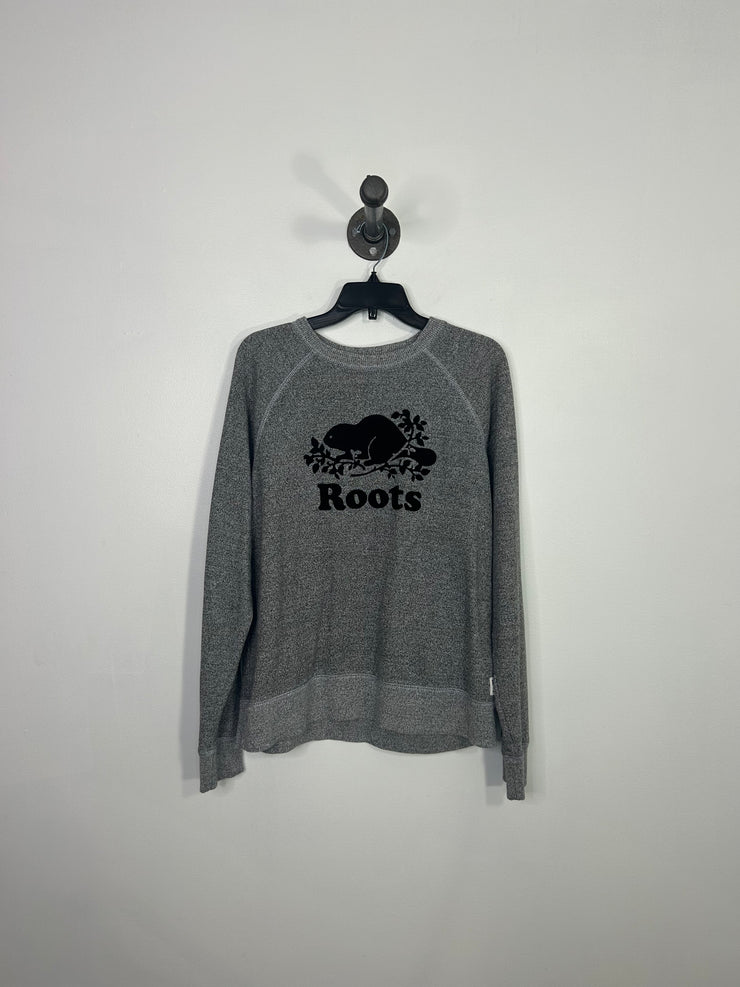 Roots Grey Knit Logo Sweater