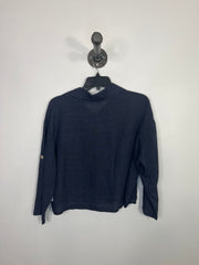 Pistache Navy Linen Button Up