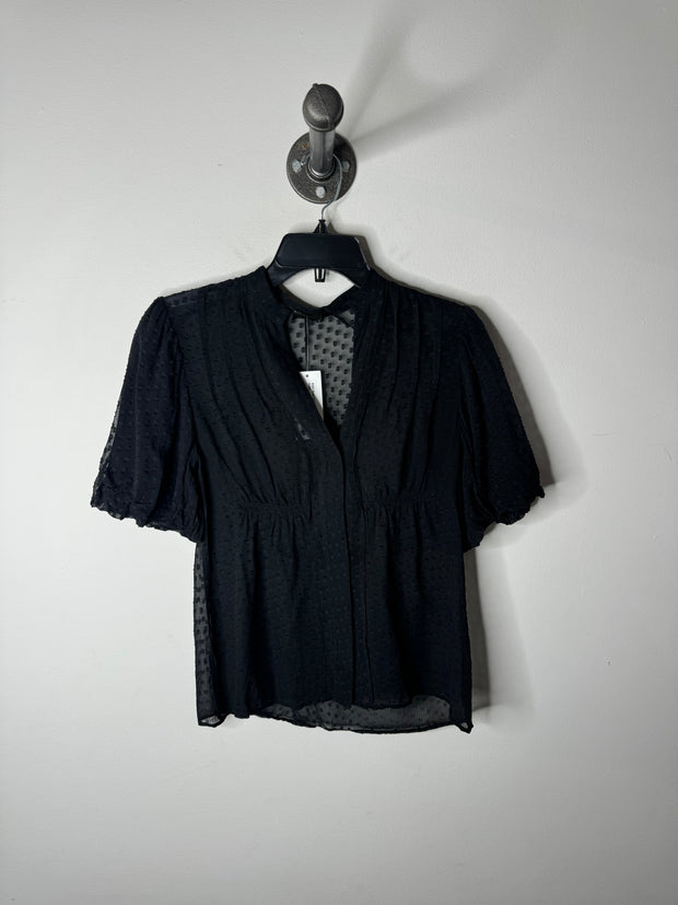 BCBG Black Silk Blouse