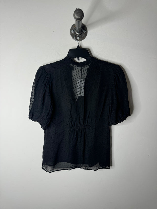 BCBG Black Silk Blouse