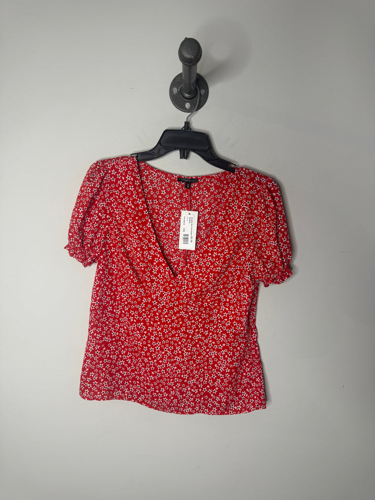 Dynamite Red Floral Blouse