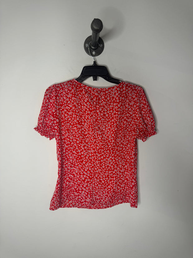 Dynamite Red Floral Blouse