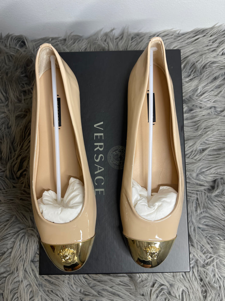 Versace White/Gold Flats