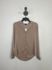 RW & CO Tan Button-Up Blouse