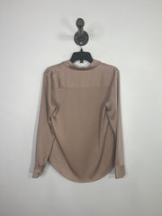 RW & CO Tan Button-Up Blouse