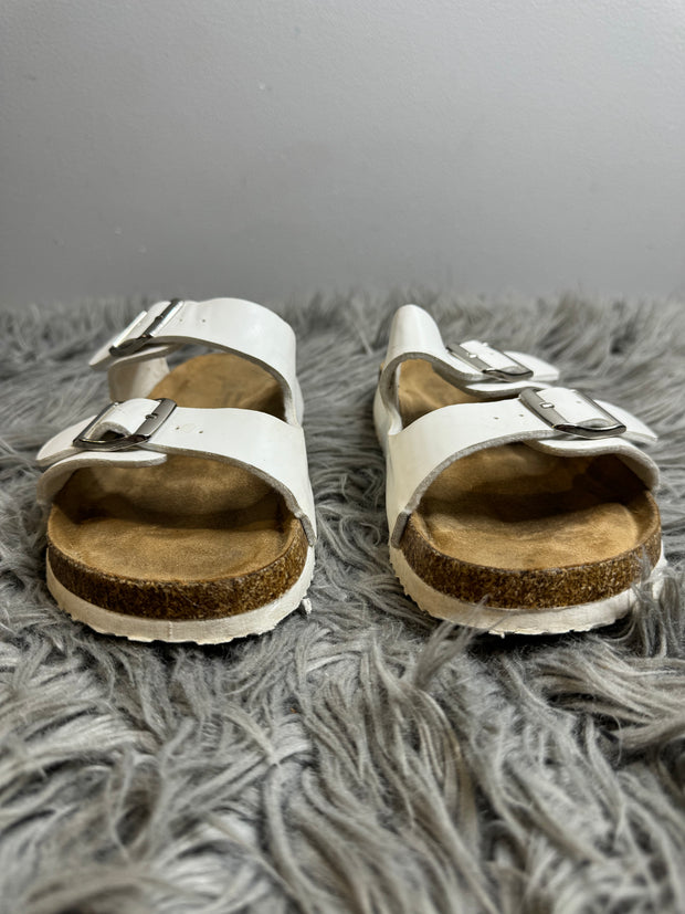 Time Tru White Cork Sandals