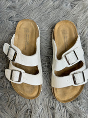 Time Tru White Cork Sandals