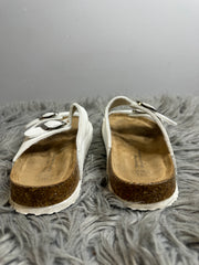 Time Tru White Cork Sandals