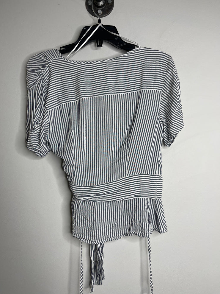 MaxStudio Stripe Wrap Shirt