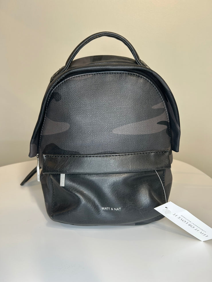 Matt & Nat Blk Camo Backpack