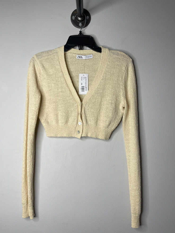 Zara Yellow Cropped Cardigan