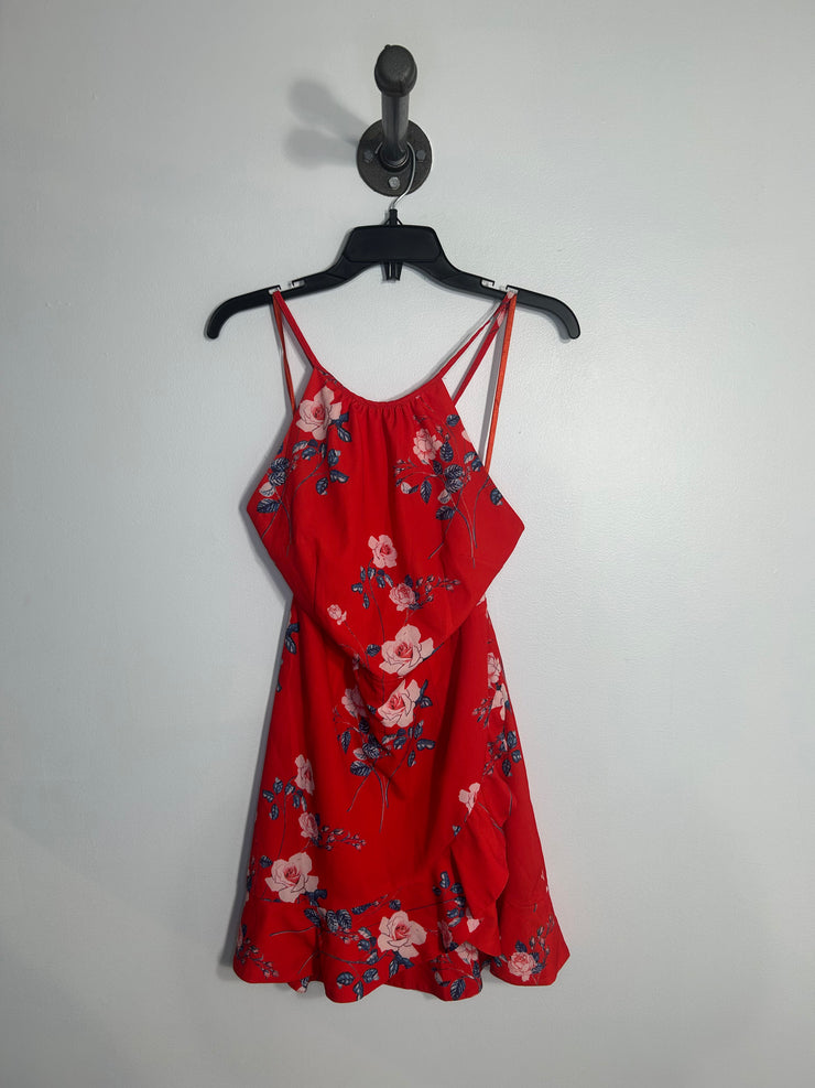 Selfie Leslie Red Flwr Romper