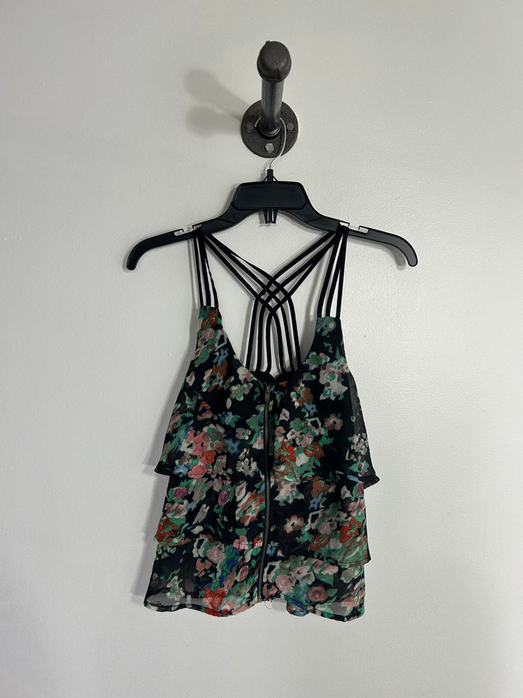 Material G. Blk Floral Blouse