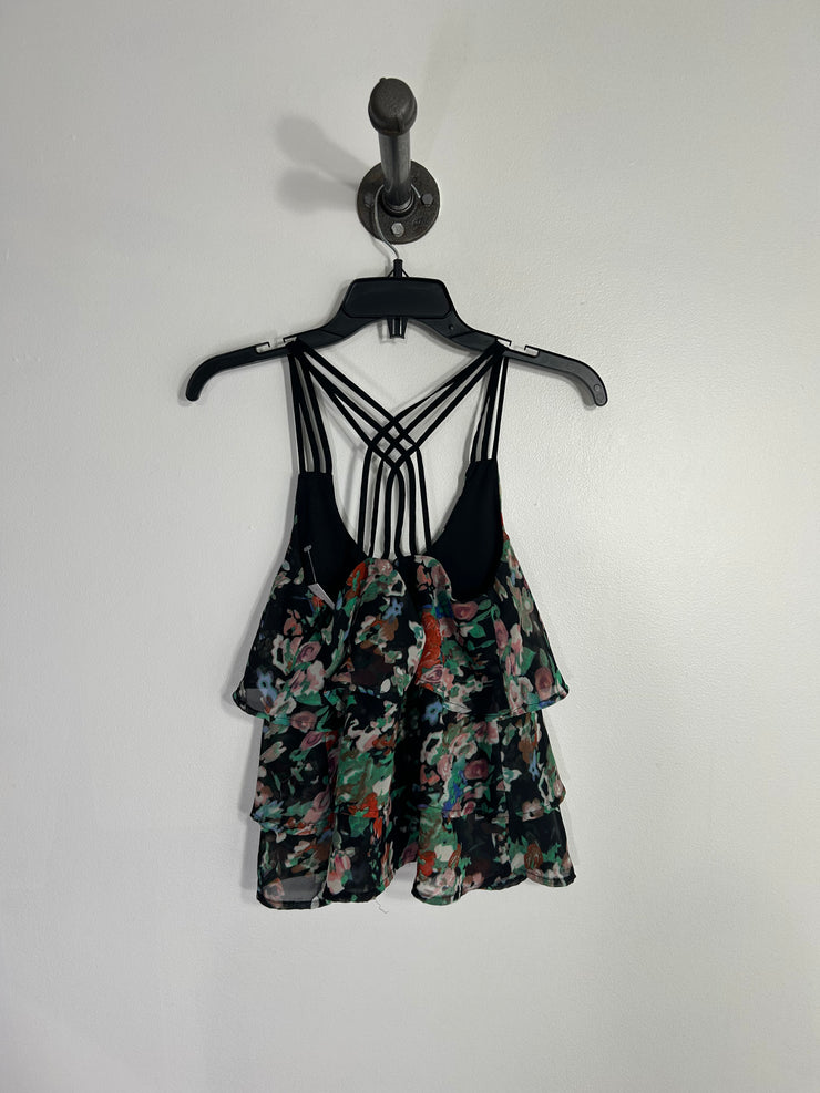 Material G. Blk Floral Blouse