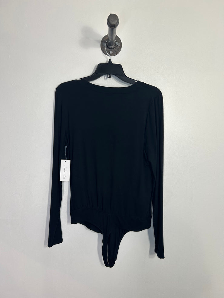 RW  & CO Black Lsv Body Suit