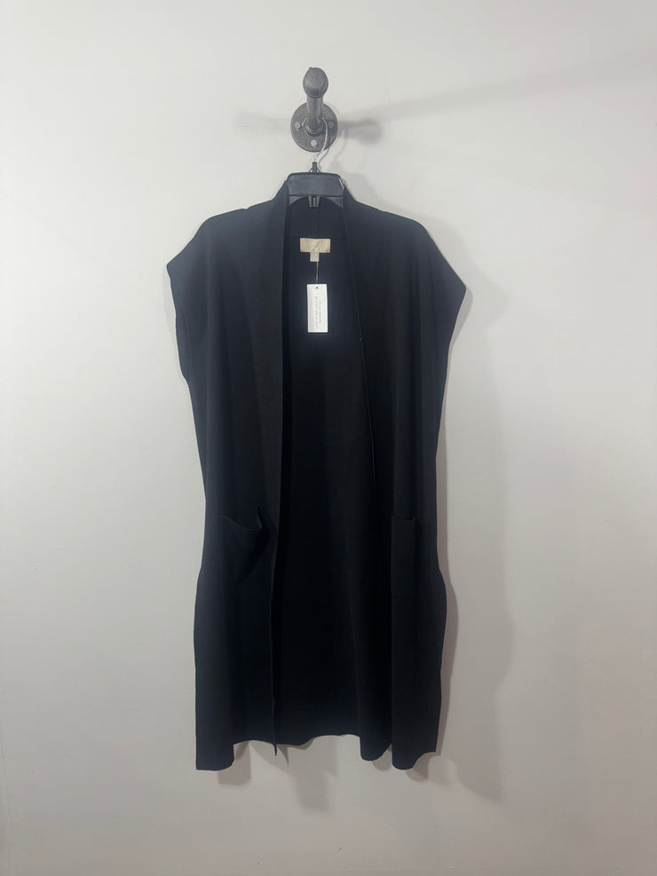 Joan Vass Blk Slvless Cardi