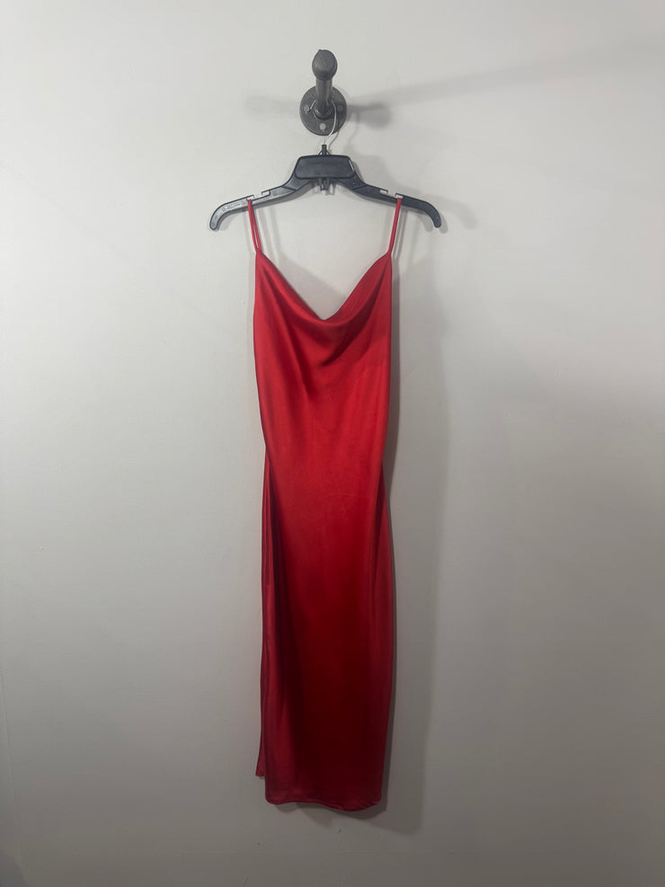 Vestido maxi de satén rojo Whyte Valentine