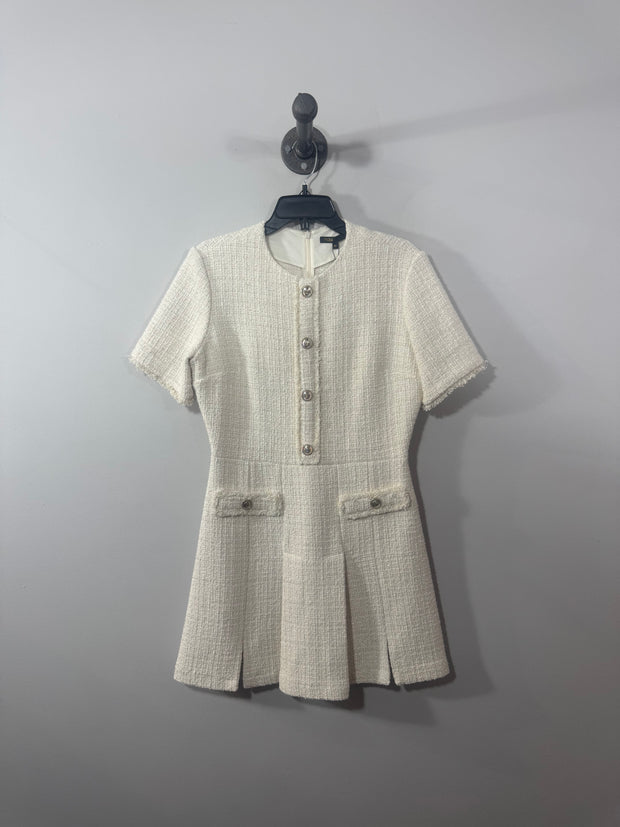 Maje White Button Dress