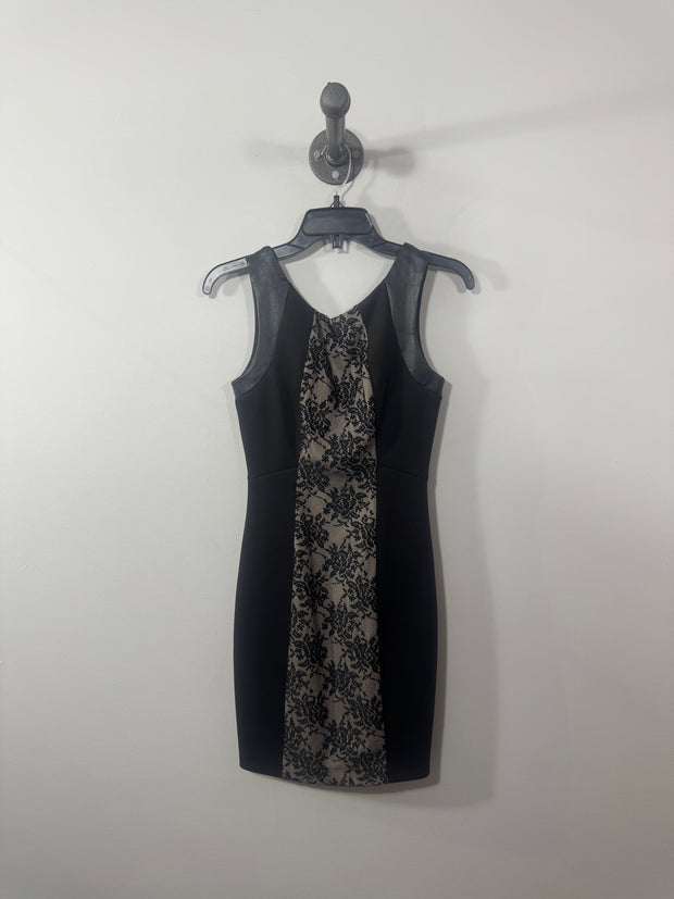 Guess Black Lace Fitted Dress