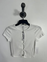 Garage White Keyhole Tee