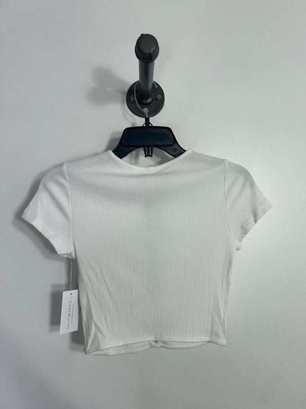 Garage White Keyhole Tee