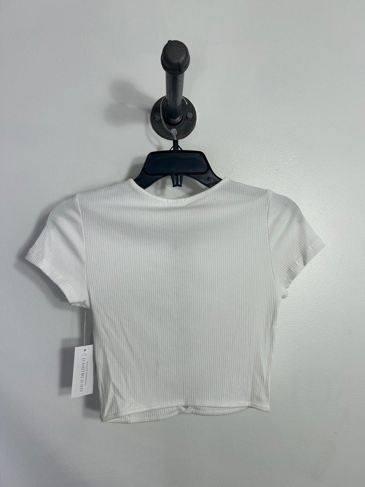 Garage White Keyhole Tee