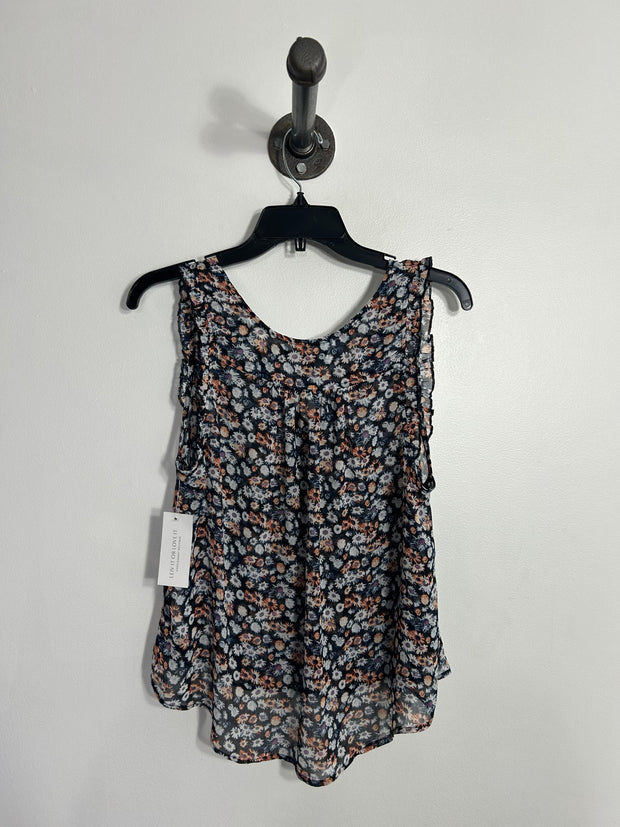 F. 21 Navy Floral Sheer Blouse